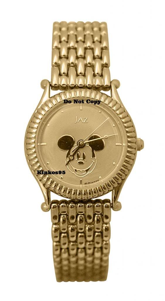 new disney jaz mickey mouse gold watch htf